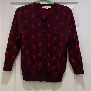 Ann Taylor Loft Button-Up Cat Cardigan Vintage